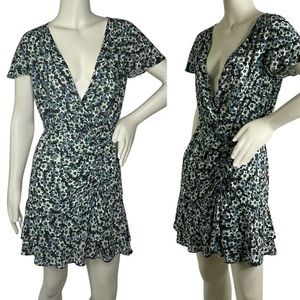 Sz XS‎ Zara Ditsy Flower Ruffled Hem Dress